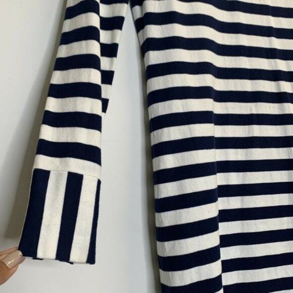 Minnie Rose White & Blue Striped Sweater Dress - Size Small - Picture 4 of 13